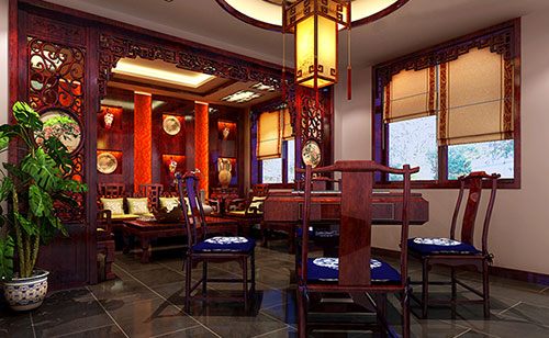 息县古典中式风格茶楼包间设计装修效果图